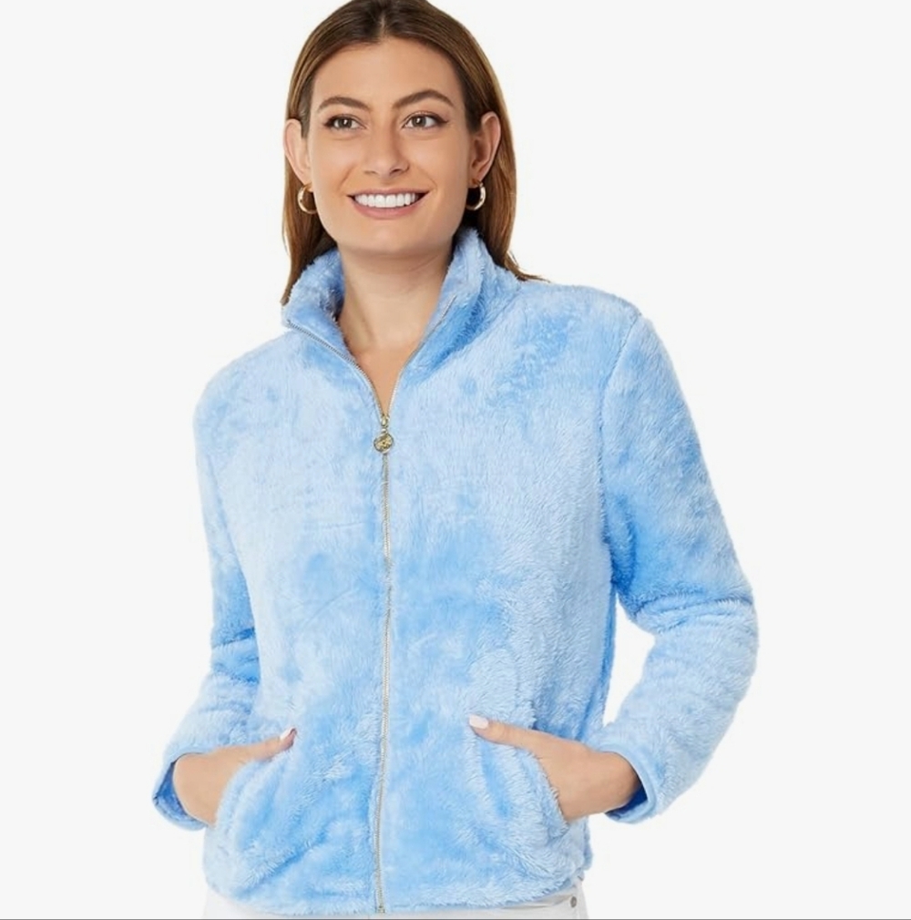 Lilly Pulitzer Sky Blue Teddy Jacket